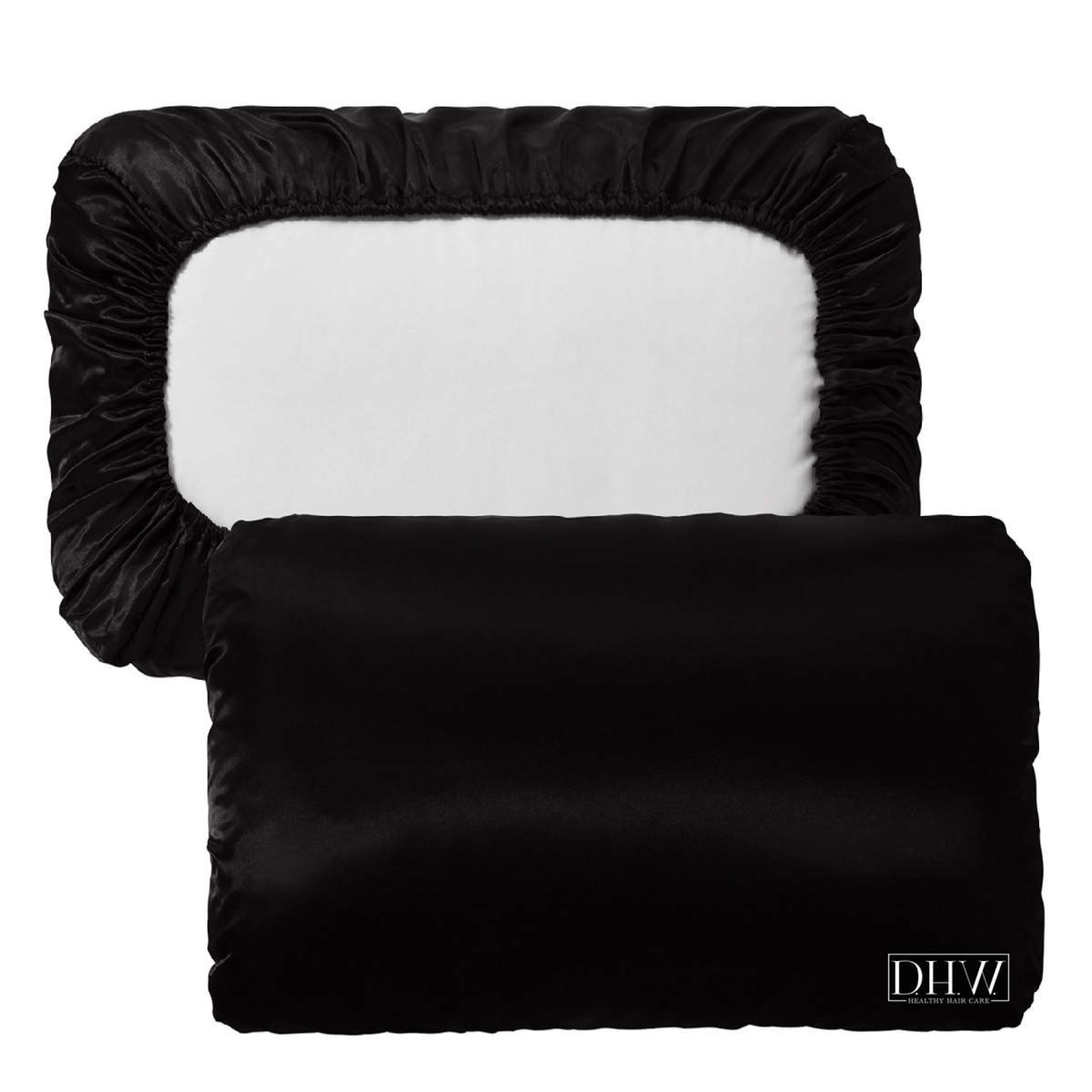 D.H.W. SILK PILLOWCASE (BLACK)